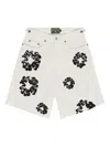 Denim Tears Wreath-print Denim Shorts In White