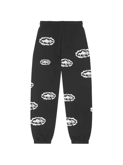 Denim Tears Wreath-print Track Pants In Black
