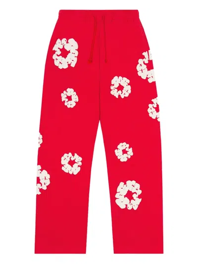 Denim Tears Wreath-print Track Pants In Red