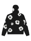 Denim Tears Wreath-print Zip Hoodie In Black