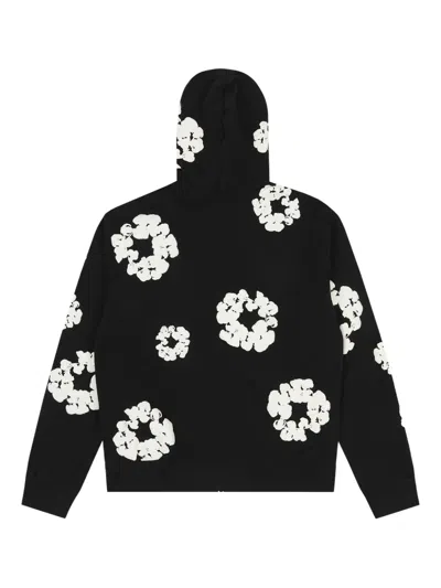 DENIM TEARS WREATH-PRINT ZIP HOODIE
