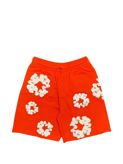 Denim Tears Wreath Sweat Track Shorts In Red