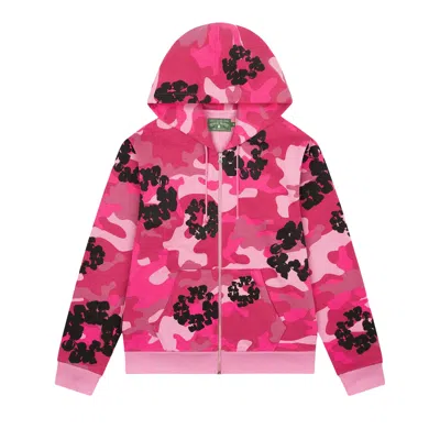 Pre-owned Denim Tears Wreath Zip Hoodie 'pink Camo' | Multi-color | Men's Size Xl