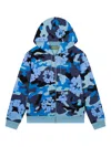 Denim Tears Wreath Zip-up Hoodie In Blue