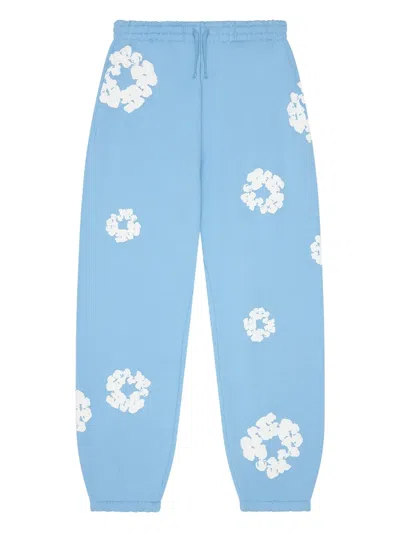 Denim Tears Wreath-print Track Pants In Blue