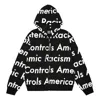 Denim Tears X Arthur Jafa Ss24 Systemic Racism Controls America Zip Up 'black White' In Black