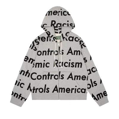 Pre-owned Denim Tears X Arthur Jafa Systemic Racism Controls America Zip Up Hoodie 'heather Grey'