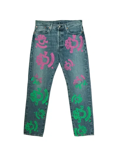 Denim Tears X Bstroy Tears 501 Jeans In Blue