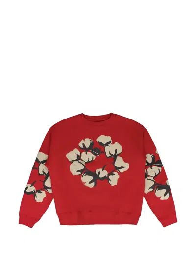 Denim Tears X Cactus Plant Flea Market Cactus Wreath Sweatshirt In Red