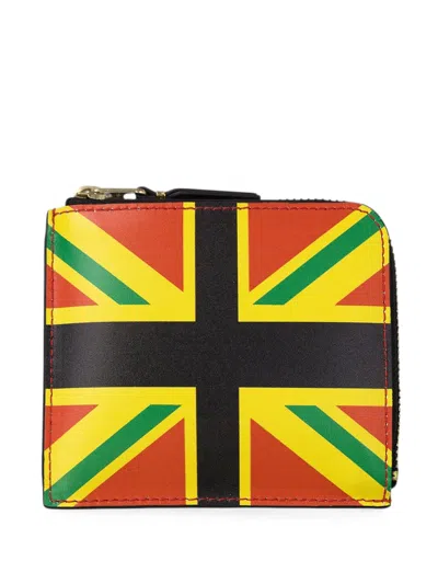 Denim Tears X Comme Des Garçons Union Jack Zip-around Wallet In Multi