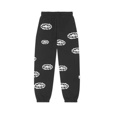 Pre-owned Denim Tears X Corteiz Cotton Wreath Sweatpants 'black' | Men's Size Xl