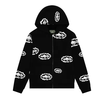 Pre-owned Denim Tears X Cortiez Island Wreath Zip Hoodie 'black' | Men's Size S