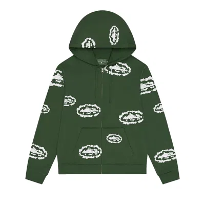 Pre-owned Denim Tears X Cortiez Island Wreath Zip Hoodie 'green' | Men's Size Xl