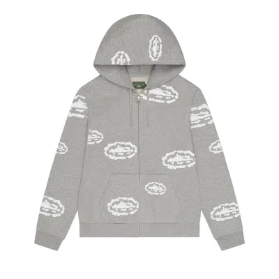 Pre-owned Denim Tears X Cortiez Island Wreath Zip Hoodie 'grey' | Men's Size M In Gray