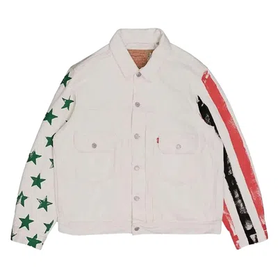 Pre-owned Denim Tears X Cpfm 4th Of July Denim Plant Jacket 'white' | Men's Size S