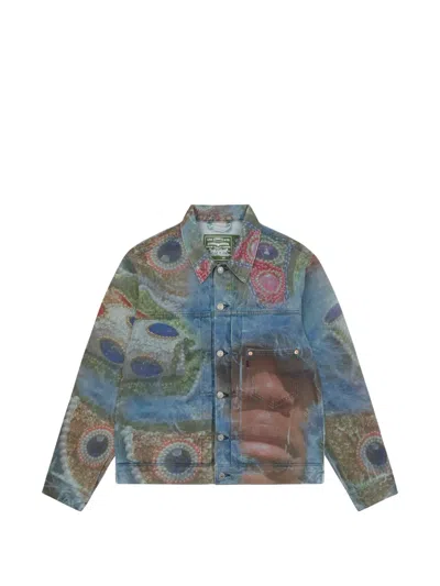 Denim Tears X Levi's Big Chief Patterned Denim Jacket In Blue