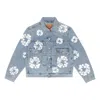 Denim Tears X Levi's Wreath-print Denim Jacket In Blue