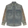 Denim Tears X Levi's Western Stitch Denim Shirt 'worn Indigo' In Blue