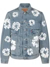 Denim Tears X Levi's Wreath-print Denim Jacket In Blue