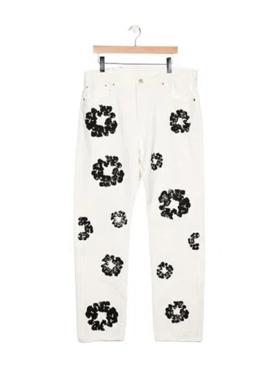 Pre-owned Denim Tears X Levis Cotton Wreath Straight-leg Jeans In White