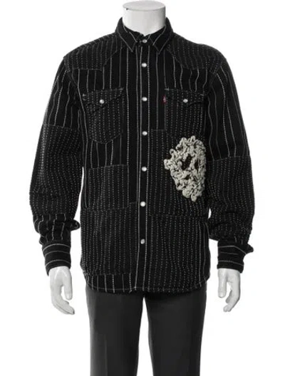 Pre-owned Denim Tears X Levis Graphic Print Denim Jacket In Black
