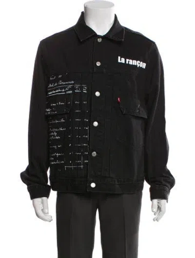 Pre-owned Denim Tears X Levis Graphic Print Denim Jacket In Black