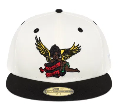Pre-owned Denim Tears X New Era Denim Tears Black Cherub New Era Fitted Hat Cap Sealed Ds In White