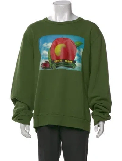 Pre-owned Denim Tears X Stussy Graphic Print Sweatshirt In Green