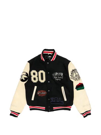 Denim Tears X Stüssy X Our Legacy Patch-detail Varsity Jacket In Multi