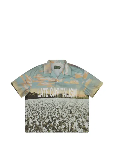 Denim Tears X Tropical Futures Graphic-print Button-up Shirt In Green