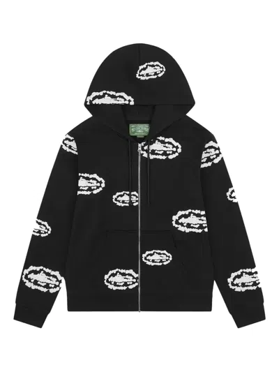 Denim Tears Xcorteiz Zip-closure Hoodie In Black