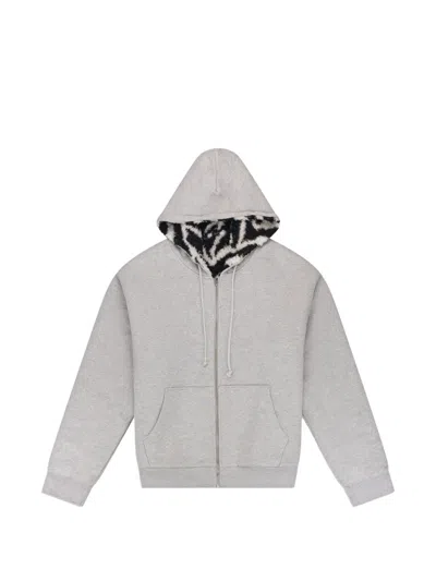 Denim Tears Zebra-lined Hoodie In Gray