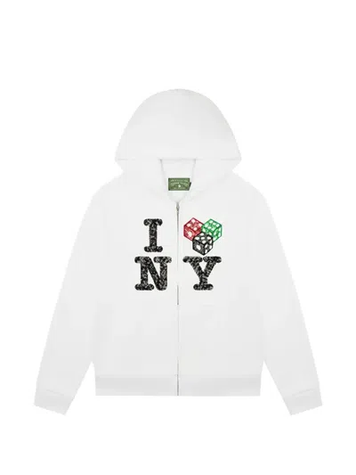 Denim Tears Zip-up Cee-lo Hoodie In White