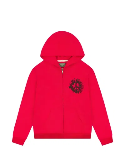 Denim Tears Zip-up Hoodie In Red
