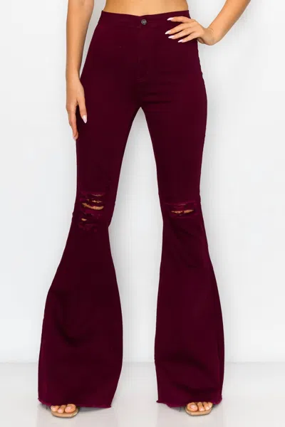 Denim Zone Better Flare Jeans In Burgundy Flare In Multi