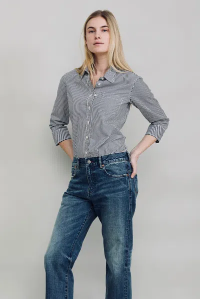 Denimist Adrienne Shrunken Shirt In Gray