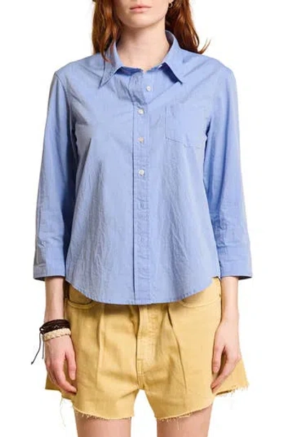 Denimist Adrienne Shrunken Shirt In Blue