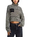 Denimist American Flag Cropped Sweater In Multi