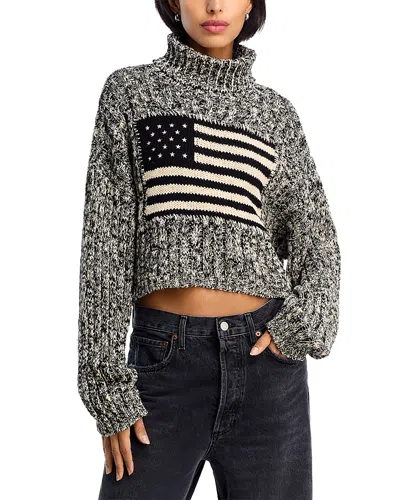 Denimist American Flag Cropped Sweater In Multi