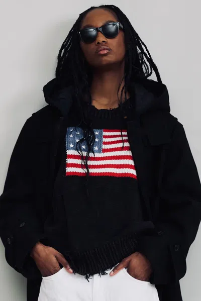 Denimist American Flag Sweater In Black