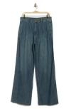 Denimist Blair Double Pleat Wide Leg Jeans In Blue