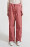 Denimist Blair Double Pleat Wide Leg Pants In Pink