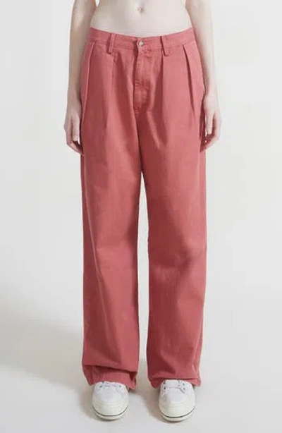 Denimist Blair Double Pleat Wide Leg Pants In Pink
