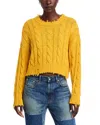 Denimist Boxy Cable Sweater In Yellow