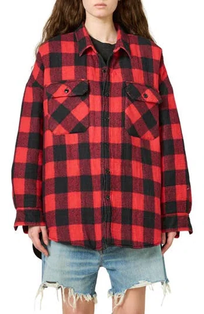 DENIMIST DENIMIST BUFFALO PLAID FLANNEL SHIRT JACKET