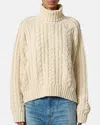Denimist Cable Turtleneck Sweater In Ecru Slub In Multi
