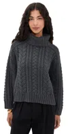 Denimist Cable Turtleneck Sweater Multicolor In Blue