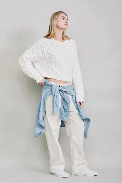 Denimist Chunky Boxy Sweater In White