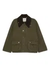 Denimist Corduroy-collar Jacket In Green
