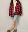 Denimist Cpo Shirt Jacket In Plaid In Red